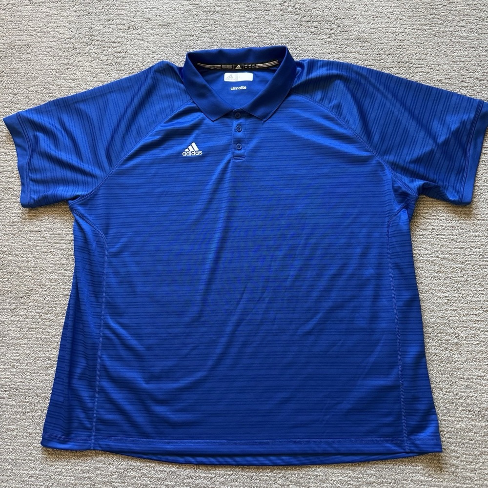 Adidas Polo Shirt Mens 3XL Cobalt Blue Climalite Performance Golf Athletic - Picture 2 of 7